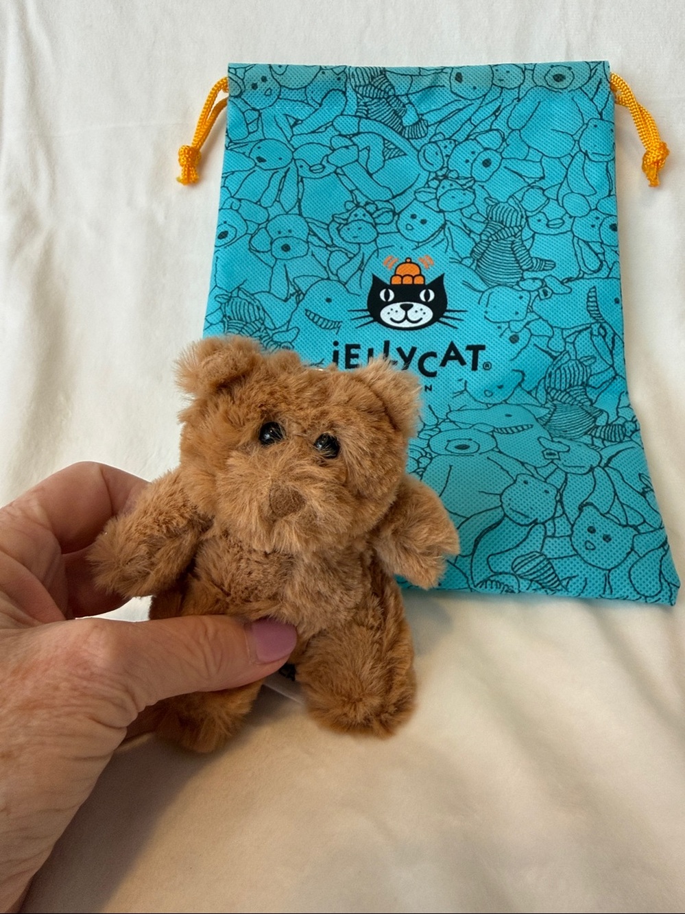 Jellycat Bartholomew Bear Keychain Plush Mini Bag Charm Brown Soft Cute Gift